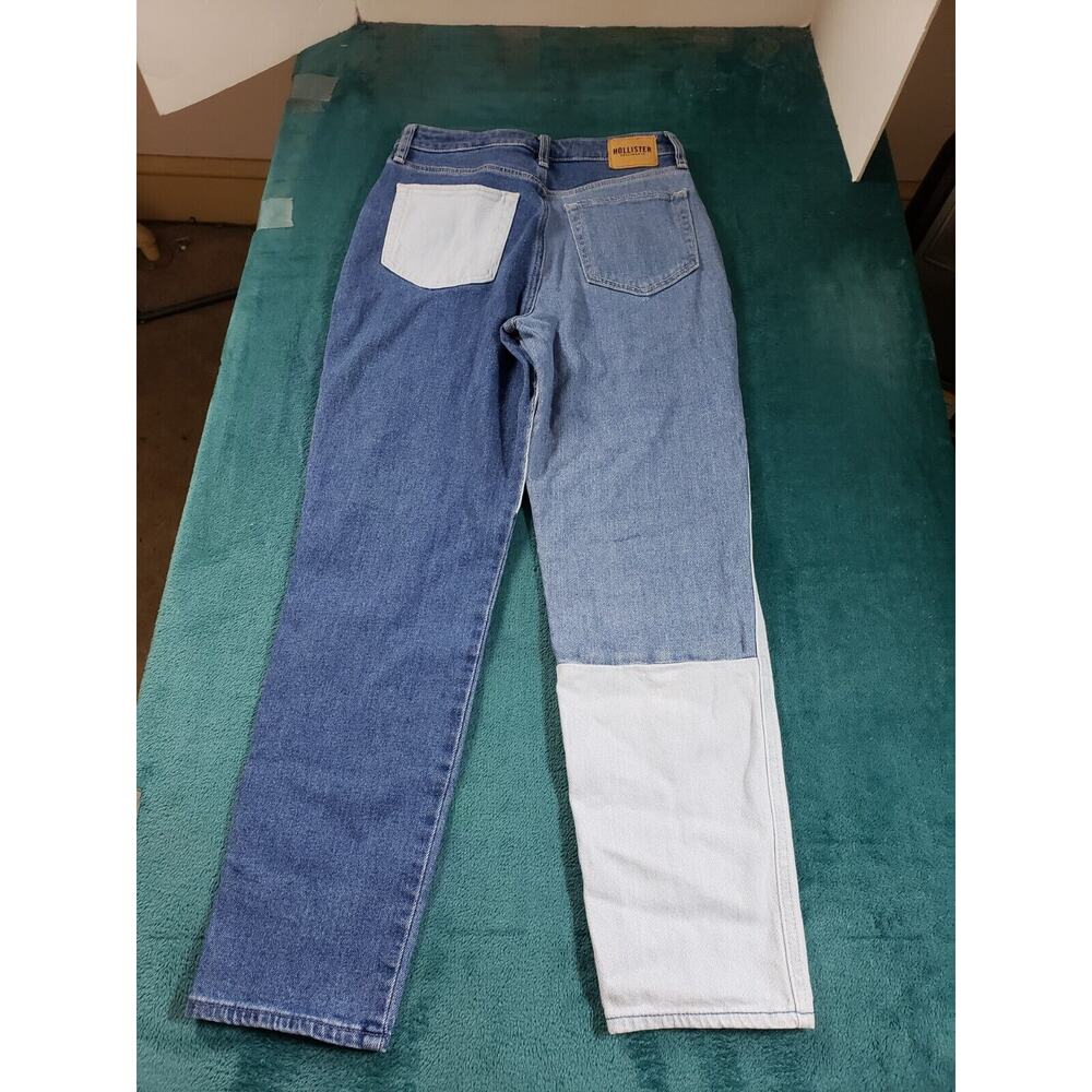 Hollister Jeans Sz 3 Womens Blue Denim Pants Ladies Patchwork High Rise Mom - Picture 11 of 13